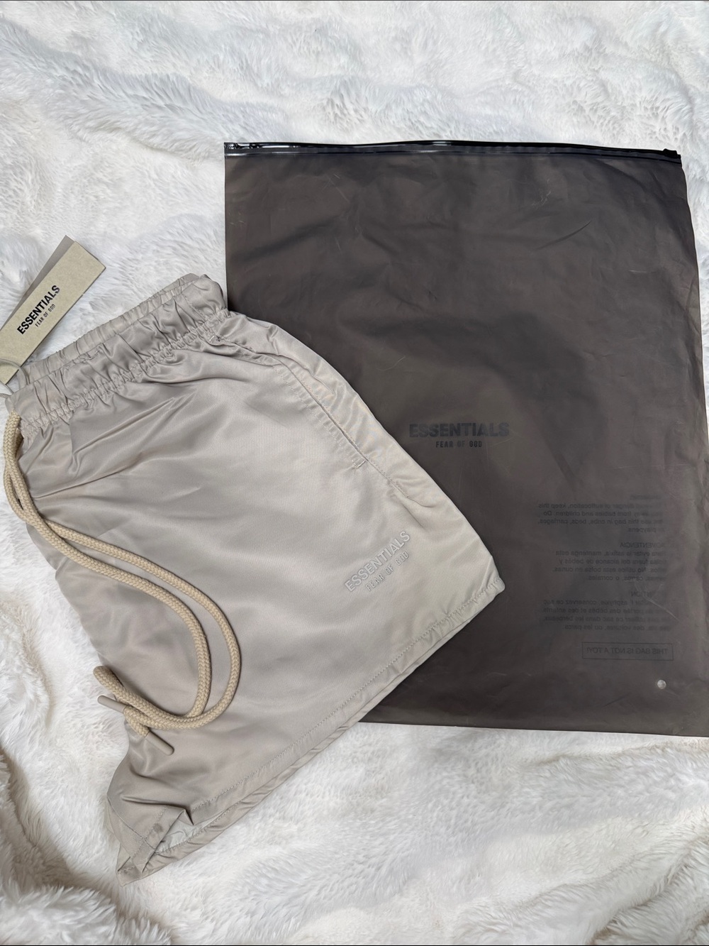 Essentials Stone Beige Drawstring Shorts